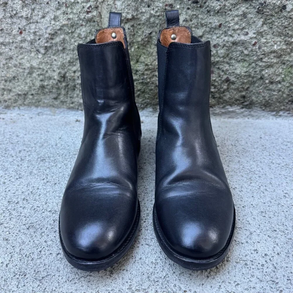 FRYE Melissa Chelsea Boots Womens 7 Black Ankle Boot Italian Leather Bootie - Picture 13 of 13